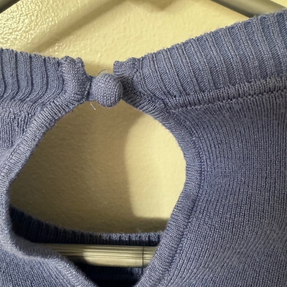 Lulus Back to Bliss Denim Blue Long Sleeve Backless Sweater Dress - Picture 9 of 9